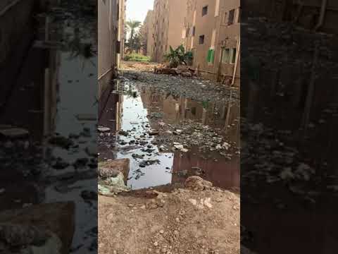 كارثة تهدد عمارات مساكن ابوجبل ديروط محافظة اسيوط طفح مياه البيارات