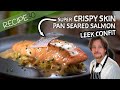 Super Crispy Skin Pan Seared Salmon with Beurre Blanc