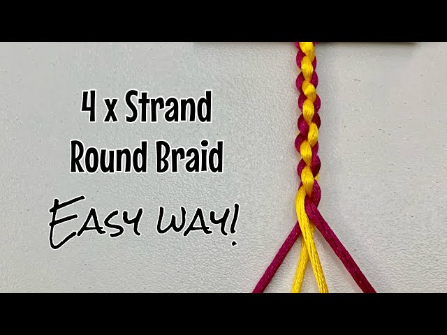 How to make a four strand round braid - easy way! 4 strand plait 