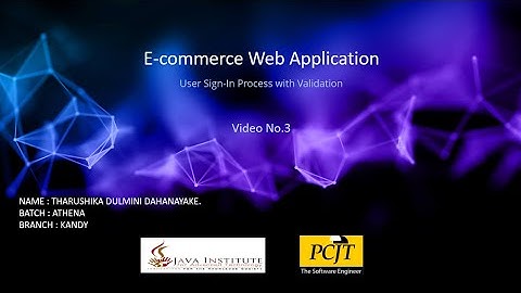 Web Programming 01 | EShop | Task 03 | User Sign-in Process including input validation