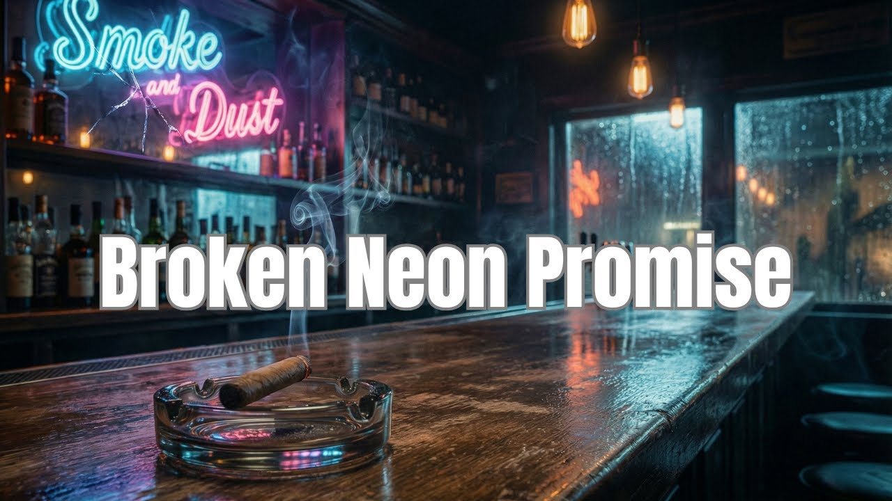 Broken Neon Promise 🌧️ | Медленный блюз-рок, ночная поездка | Визуальная сессия в баре Smoke & Dust