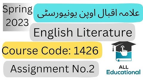 AIOU Code 1426 Solved Assignment No.2 Spring 2023 || Subject: English Literature || Level: BA/ B.Com