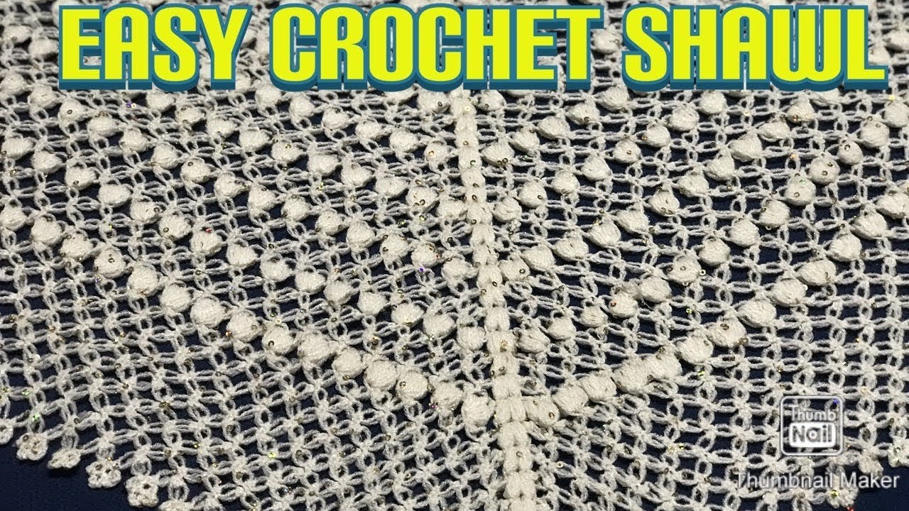 Kolay şal modeli/ Easy Crochet Shawl Pattern.
