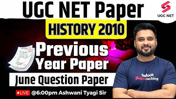 UGC NET History Question Paper | UGC NET History 2010 June Previous Year Question Paper |Ashwani Sir