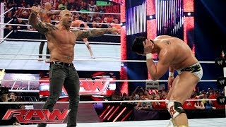 Batista Attacks Alberto Del Rio Raw Jan 20 2014