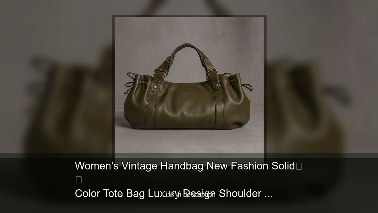 Women's Vintage Handbag New Fashion Solid Color Tote Bag Luxury Design Shoulder Bag for Everyda