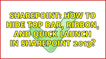 Sharepoint: How to Hide Top Bar, Ribbon, and Quick Launch in SharePoint 2013? (2 Solutions!!)