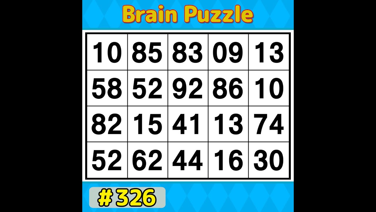【Number Search】 Only Genius Find Them All. 《Brain training》 #326