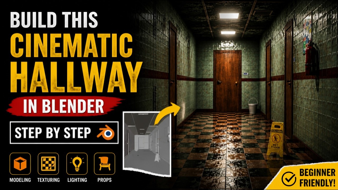 Build a Photorealistic Interior Hallway in Blender - Step by Step - YouTube