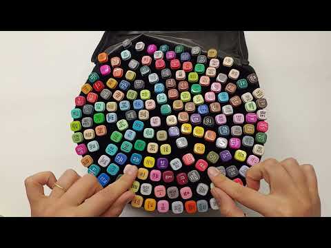 Маркери набір для скетчингу 168 шт фломастери для малювання професійні палітра двосторонні спиртові, видео 1