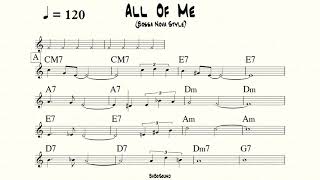 Vignette de la vidéo "All Of Me (Bossa Nova Style) Backing Track (BPM 120)"