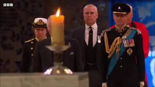 BBC reporting on DPRK (North Korea) overlaid on queen funeral procession