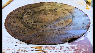 Incredibly ROund flood damaged Rug cleaning satisfying🥰