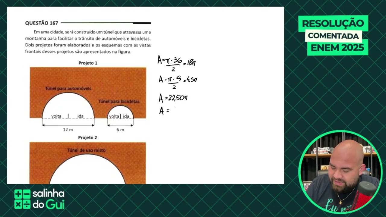 ENEM 2025 | Em uma cidade, será construído um túnel que atravessa...