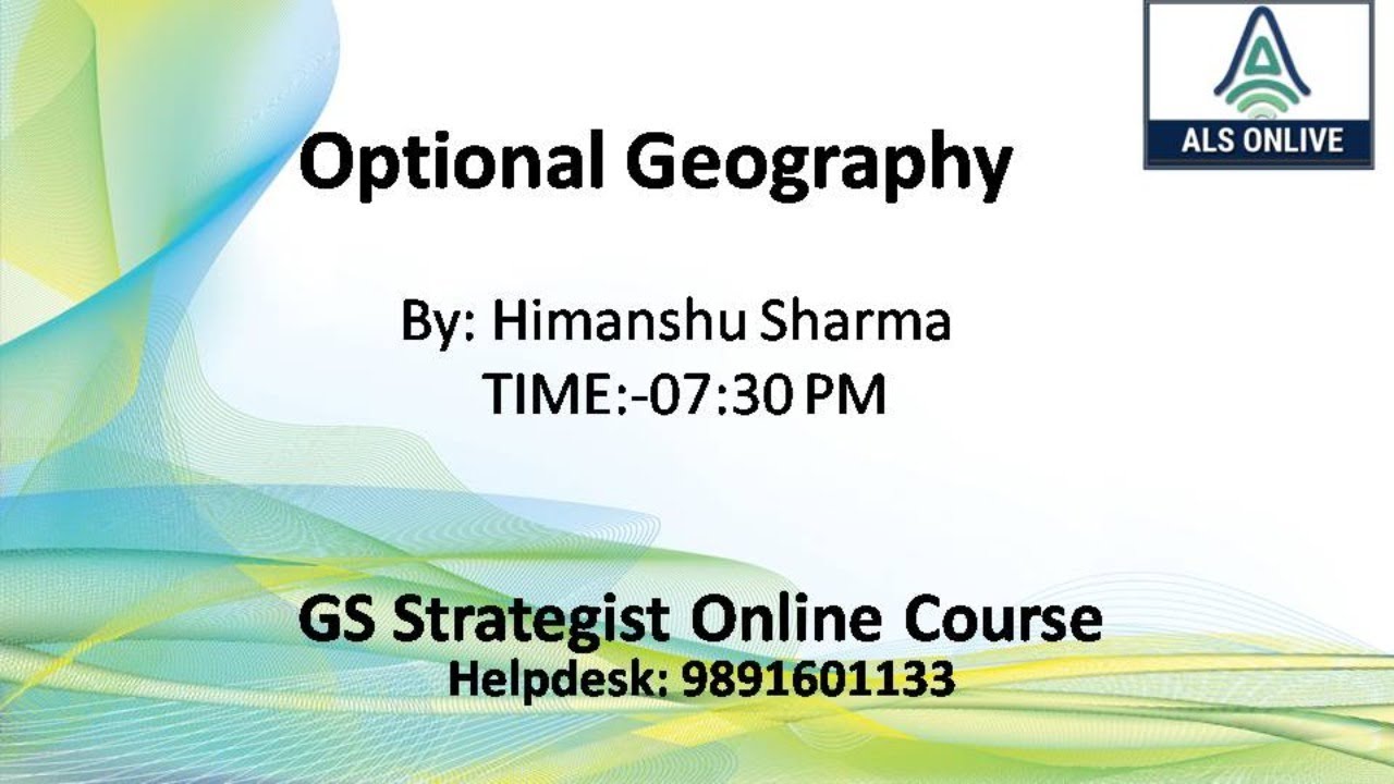 Geography optional online course youtube