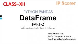 Dataframe Part 2 (Add, update, delete the rows and columns)
