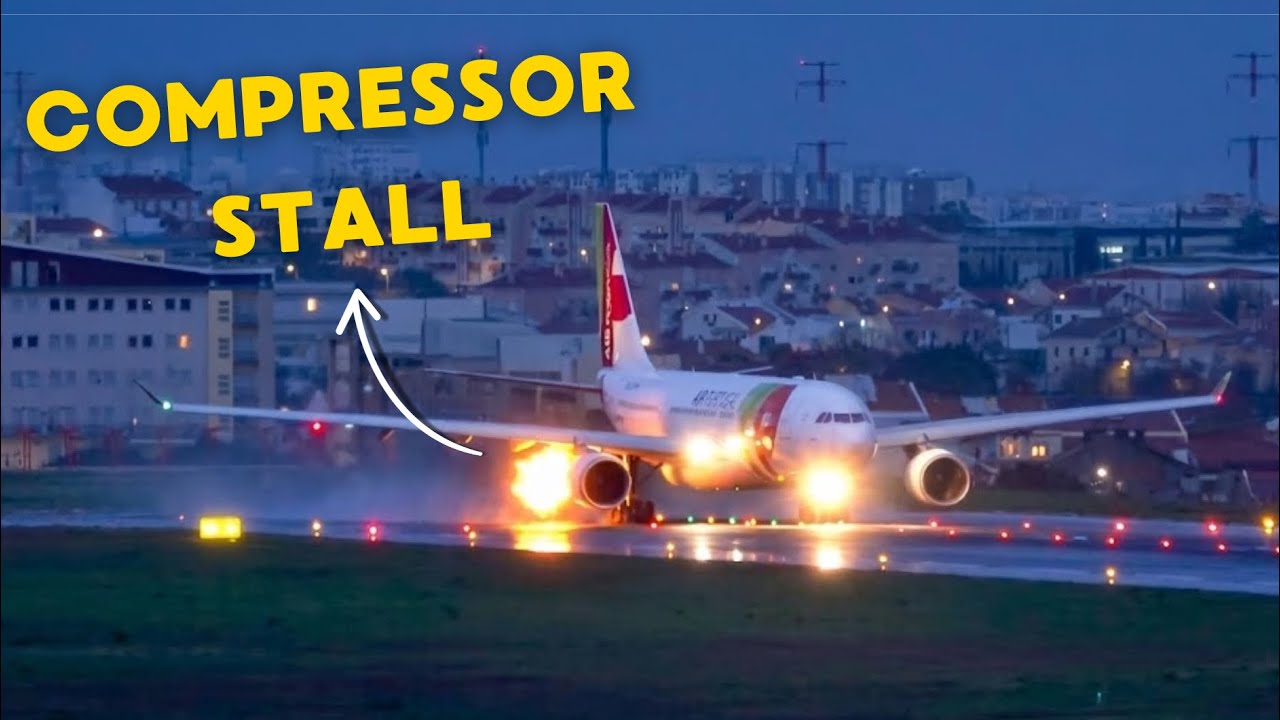 Самолет Airbus A330 столкнулся с проблемой сваливания компрессора во время взлета в аэропорту Лис...