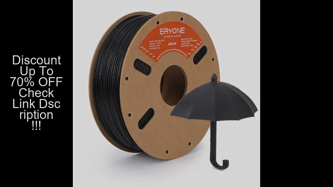 ERYONE 3/10KG ASA-GF Filament, 3D Printing ASA Glass Fiber Filament, 1.75mm +/- 0.03mm, 1kg (2.2 lbs