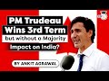 Canadian PM Justin Trudeau wins 3rd term but without majority - Impact on India Canada Relation UPSC