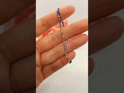 Мініатюрний браслет фенечка нитка натуральне каміння лазурит лабрадоріт, видео 1
