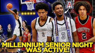 Arizona Commit Cameron Holmes & 5 Star Adan Diggs WAS ACTIVE ON SENIOR NIGHT | Millennium vs Brophy