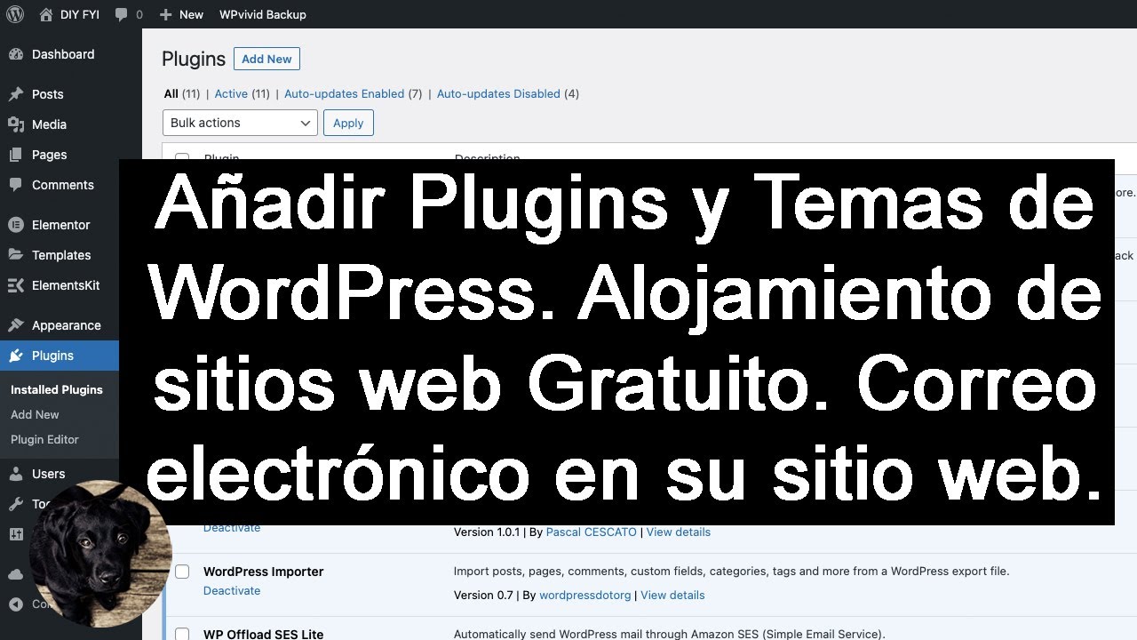 Cómo Añadir Plugins y Temas en WordPress. Correo Electrónico Gratuito ...
