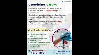 Creatinine Serum Test | Kidney Function Test Explained | Pathquest Diagnostics #bloodtest #pathology