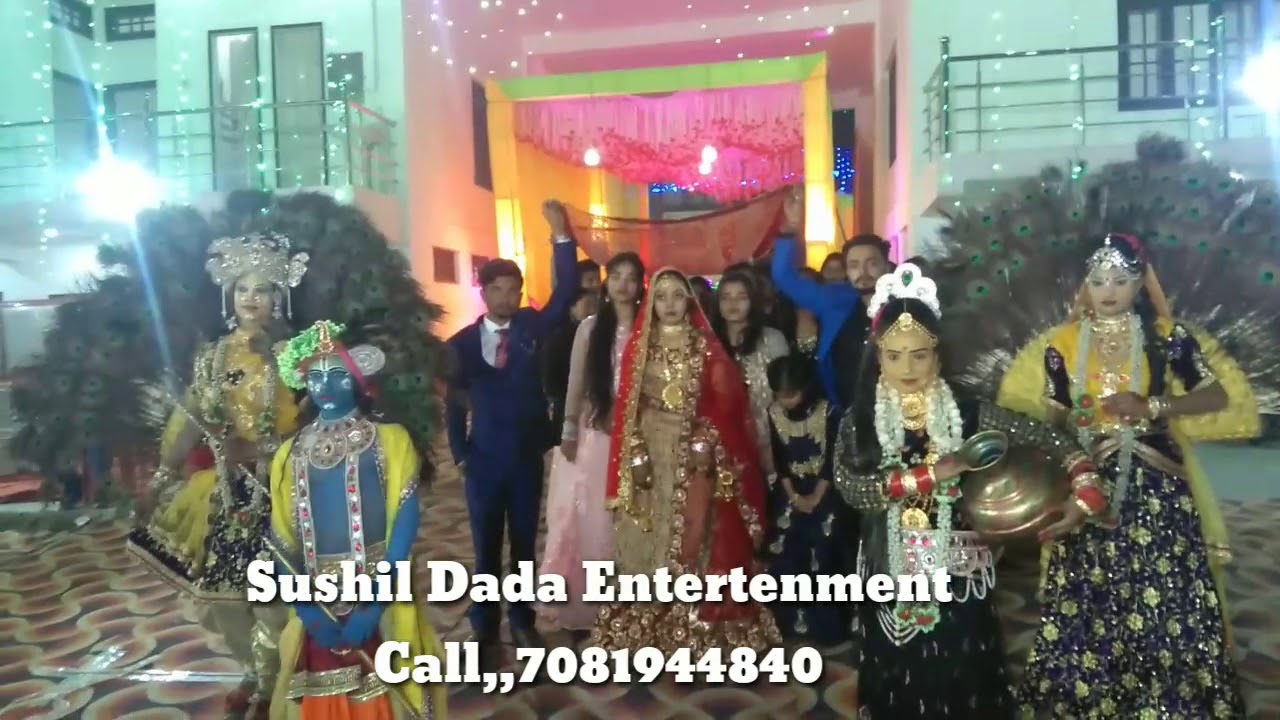 amazing bride entry with Radha Krishna