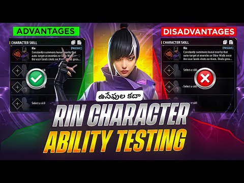 RIN CHARACTER ABILITY TESTING IN TELUGU || RIN CHARACTER || #freefire #rincharacter