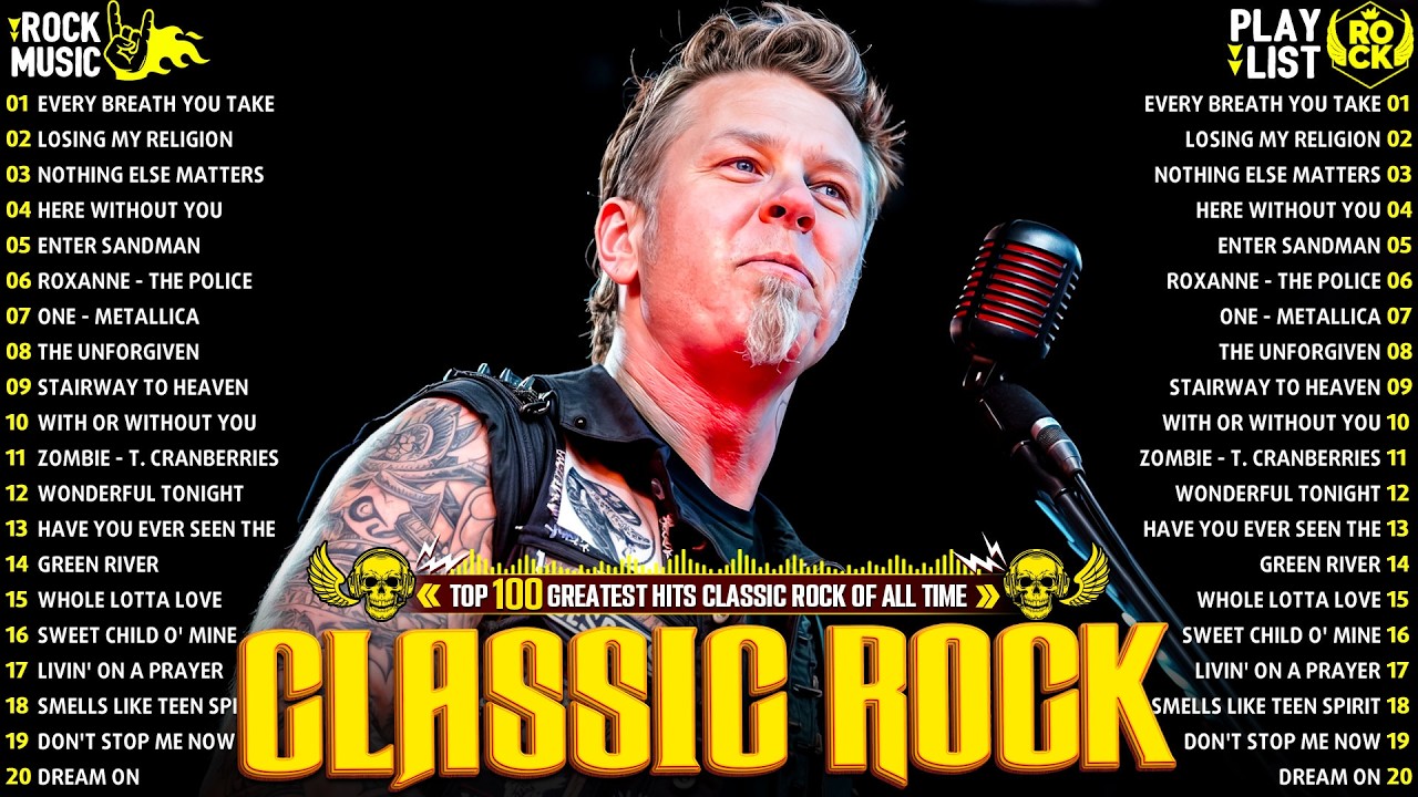 Metallica, Aerosmith, Bon Jovi, AC/DC, Nirvana, Queen 🔥 Classic Rock Songs 70s 80s 90s Full Album