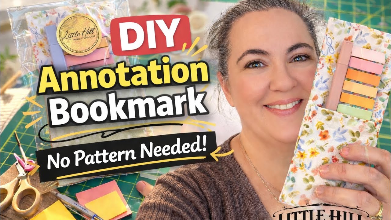 Quick & Easy Sewn Annotation Bookmark | Scrap Fabric Project