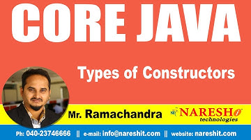 Types of Constructors | Core Java Tutorial | Mr. Ramachandra