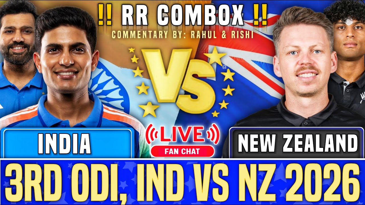 New Zealand vs India, 3rd ODI | Nz tour of Ind 2026 | Live Score & Commentary | 2nd Innings Live |