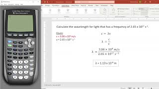 Scientific Notation in calculators (TI-30 XIIS/TI-83/84) for light equations #1