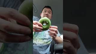 Trying Krispy Kreme Green Original Glazed Donut