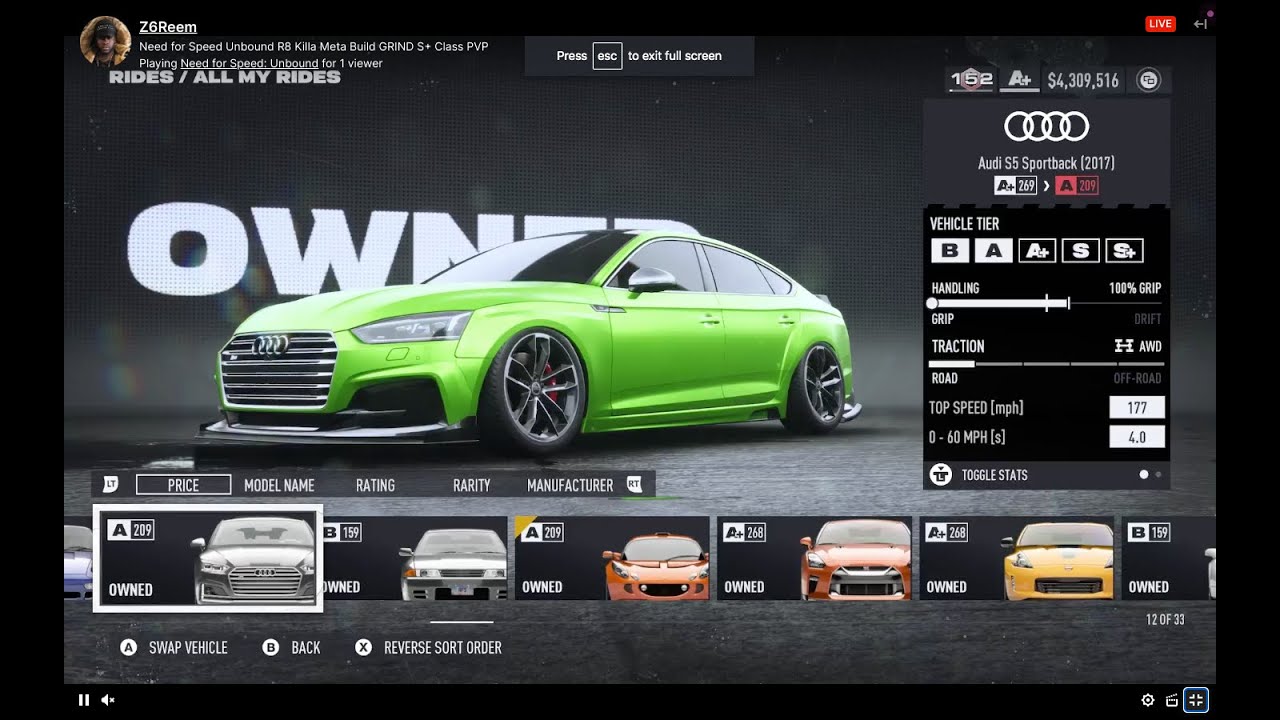 Audi S5 Sportback Build B A Class META Tune - nfs unbound need for ...