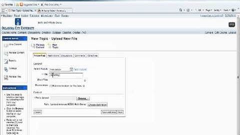 D2L Content: Uploading a File