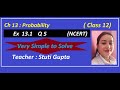 Class 12 maths ch 13 probability ex131 q5  cbse  ncert