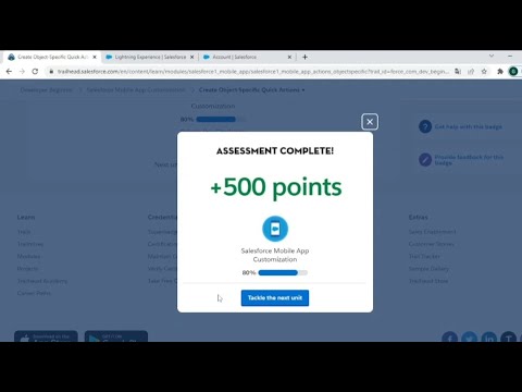 Salesforce Mobile App Customization || Create Object-Specific Quick Actions #salesforce #trailhead