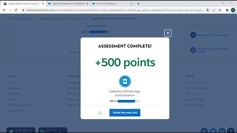 Salesforce Mobile App Customization || Create Object-Specific Quick Actions #salesforce #trailhead