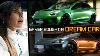 GAMER BOUGHT A DREAM CAR - Taycan vs Tesla Drag Race (car vlog)
