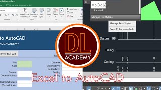 Cross section in AutoCAD by Microsoft Excel and VBA - Lesson 01 (Create a new text style)