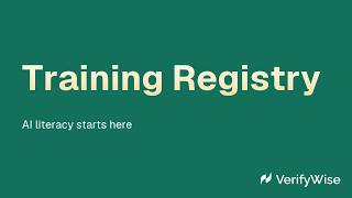 VerifyWise AI governance - adding a new training in training registry module