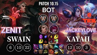 HLE Zenit Swain vs TES JackeyLove Xayah Bot - KR Patch 10.15