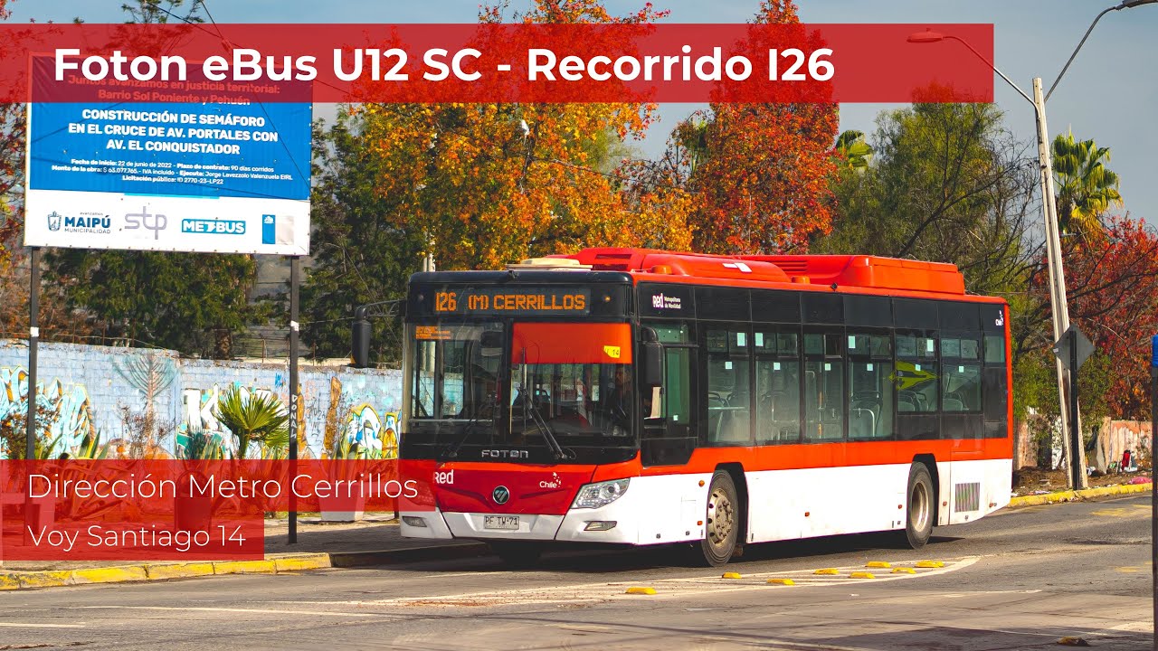 Viajando en el nuevo Recorrido I26 de Voy Santiago en bus eléctrico hacia Cerrillos - Red Movilidad
