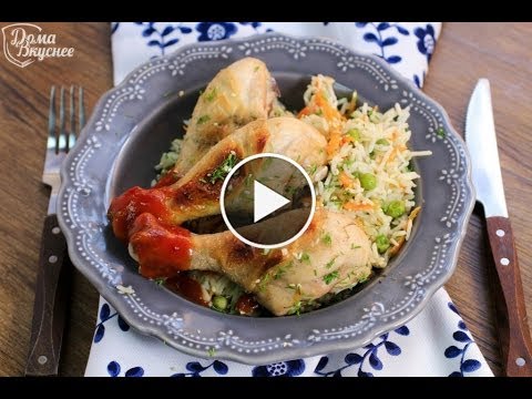 Видео рецепт Курица с брокколи, рисом и кунжутом