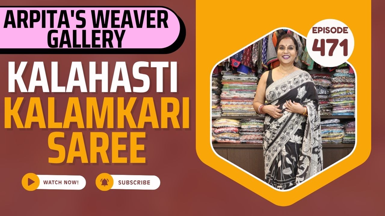 Kalahasti Kalamkari Saree  || Epi-471 || #ARPITASWEAVERGALLERY
