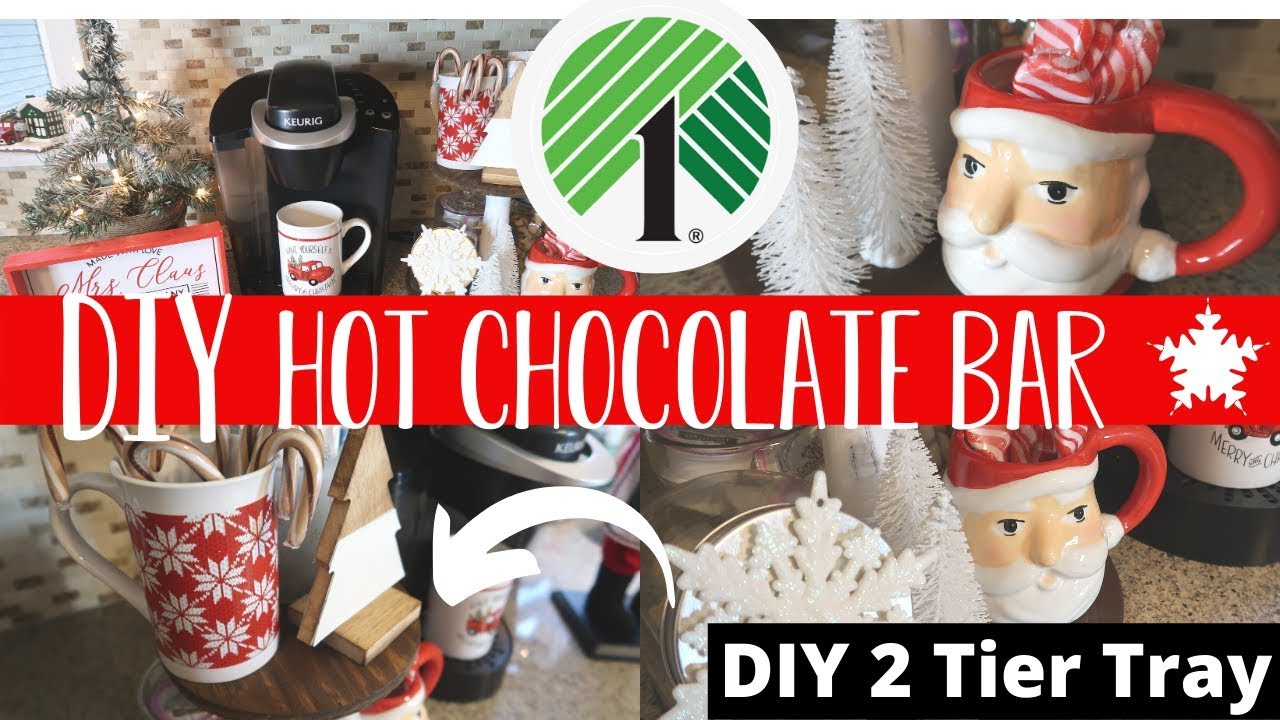DIY CHRISTMAS 2 TIER TRAY | DIY HOT CHOCOLATE BAR | CHRISTMAS KITCHEN DECOR