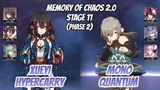 Xueyi Hypercarry & Qingque Hypercarry Memory of Chaos Stage 11 (3 Stars) | Honkai Star Rail