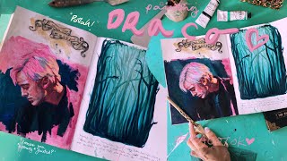 🐍painting Draco Malfoy + new web designs  💚🖤 \\ Jim Reno #paintwithme